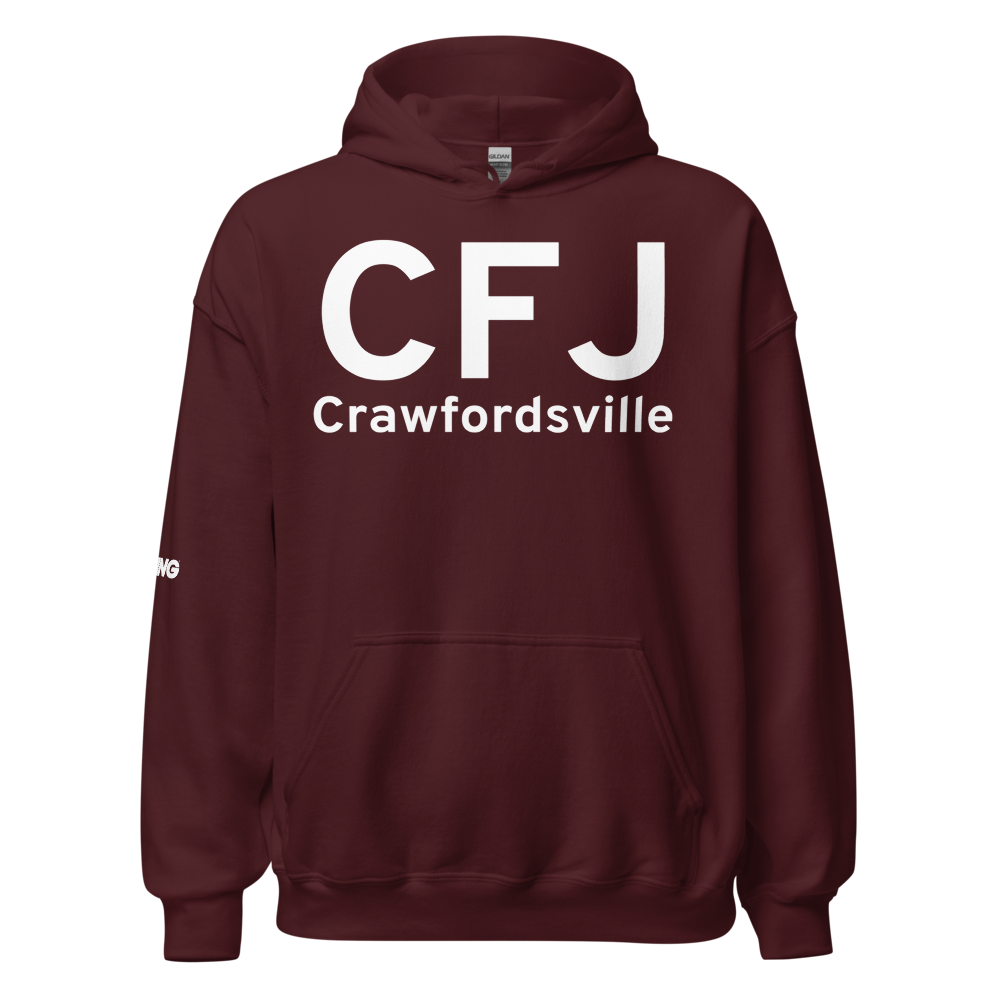 Crawfordsville (KCFJ) Airport Hoodie Sweatshirt 