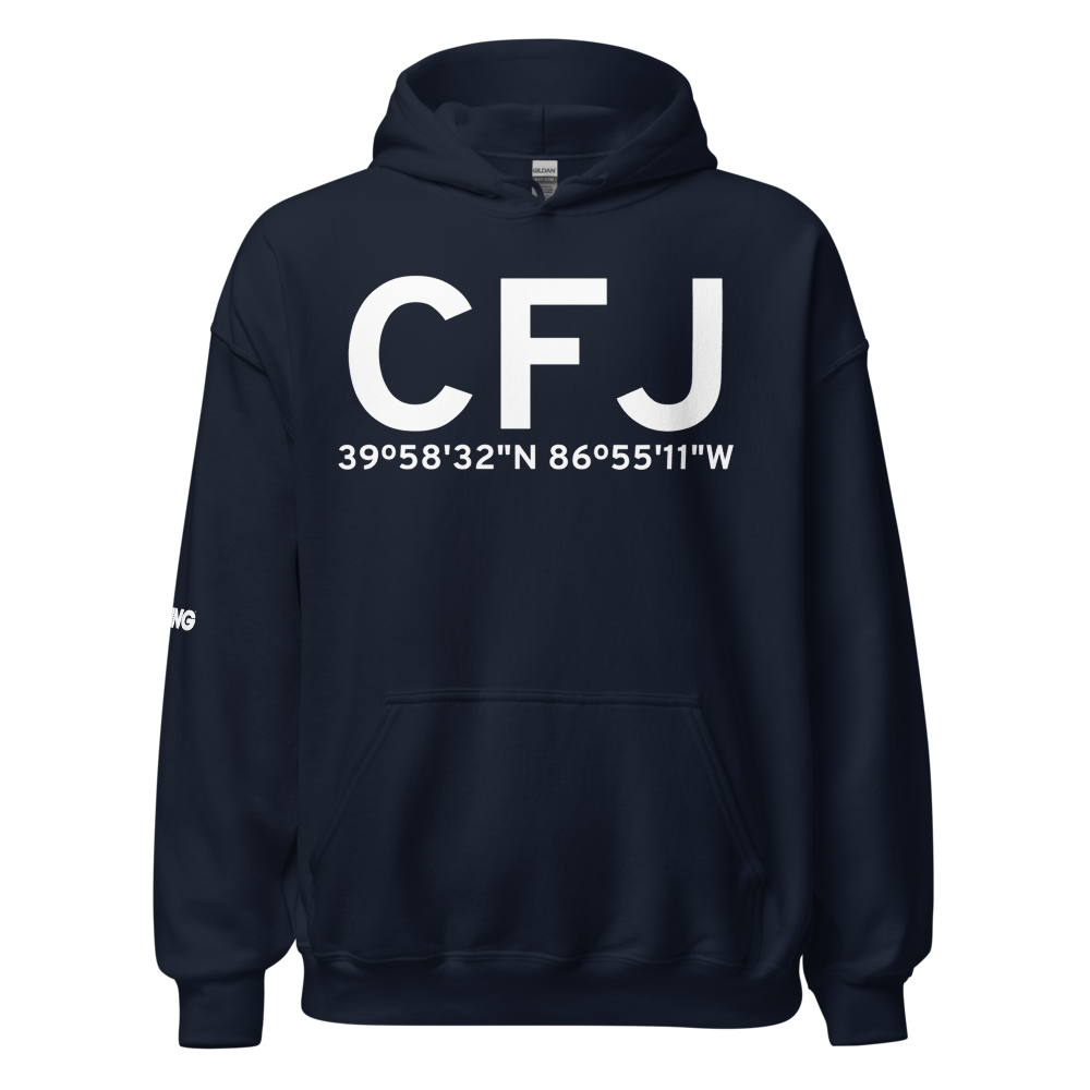 Crawfordsville (KCFJ) Airport Hoodie Sweatshirt 