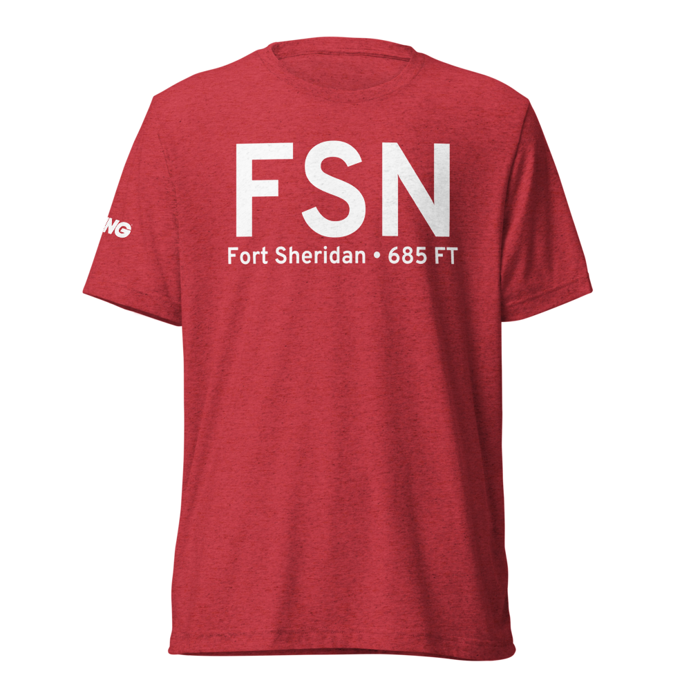 Fort Sheridan (FSN) Airport Tri-blend T-Shirt 