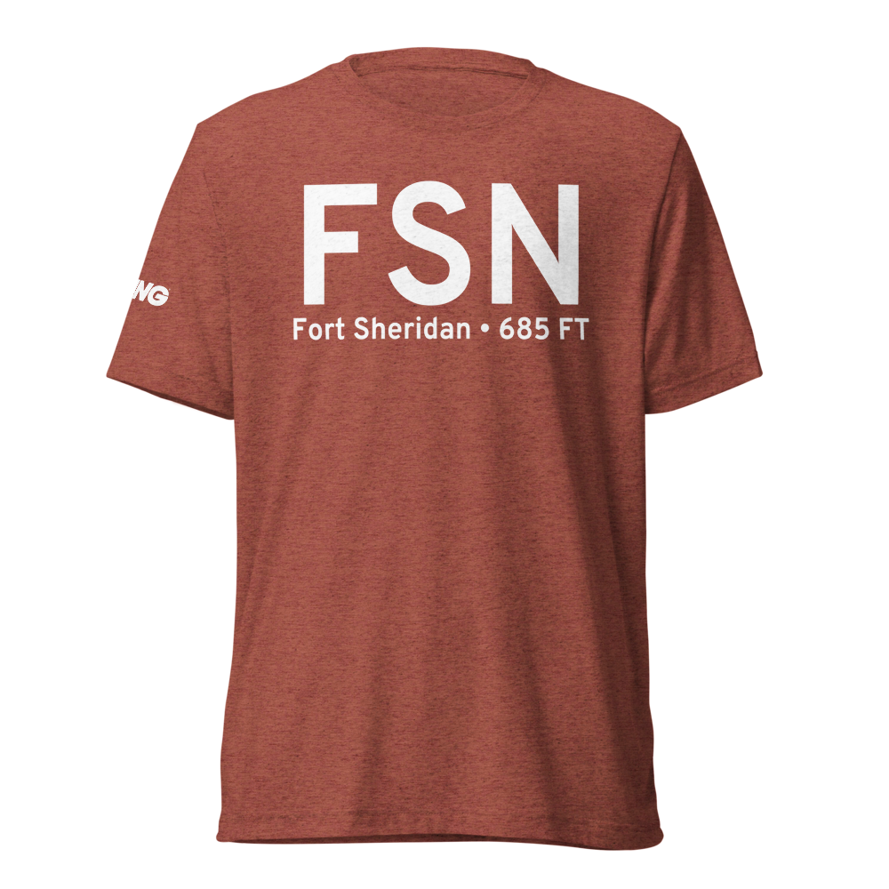 Fort Sheridan (FSN) Airport Tri-blend T-Shirt 