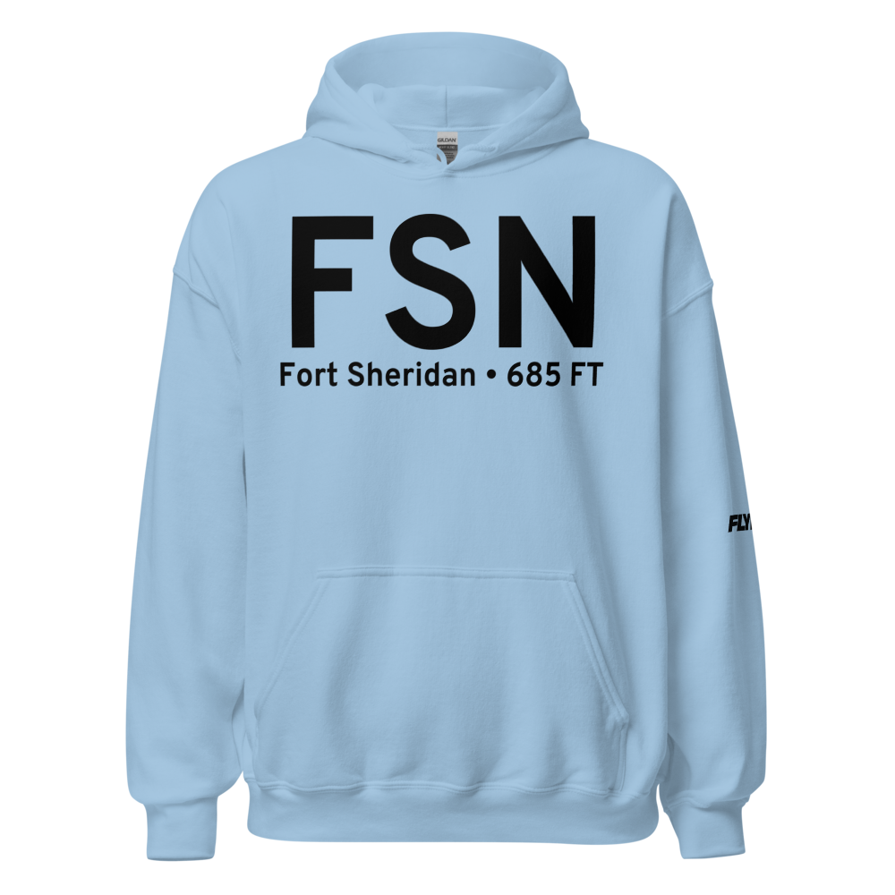 Fort Sheridan (FSN) Airport Hoodie Sweatshirt 