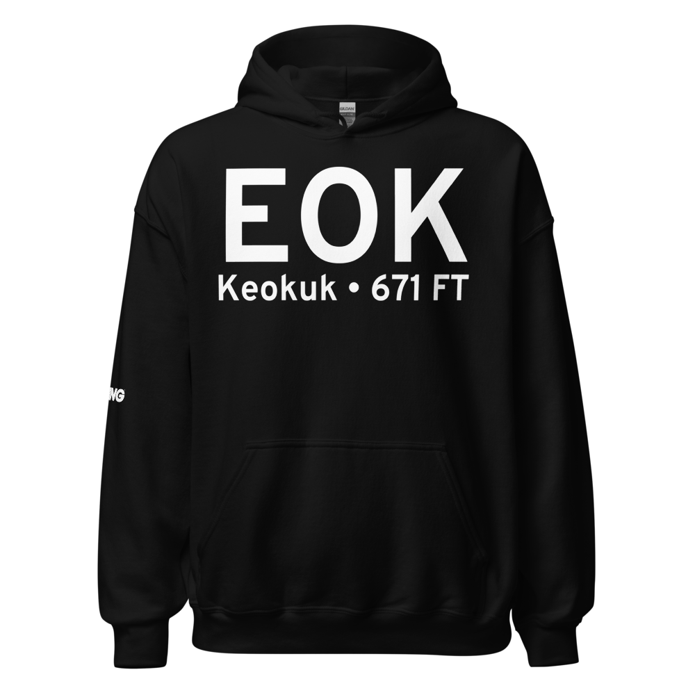 Keokuk (KEOK) Airport Hoodie Sweatshirt 