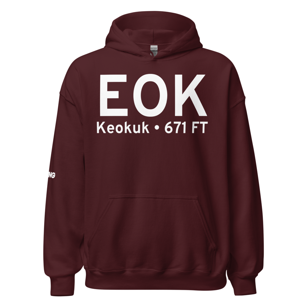 Keokuk (KEOK) Airport Hoodie Sweatshirt 