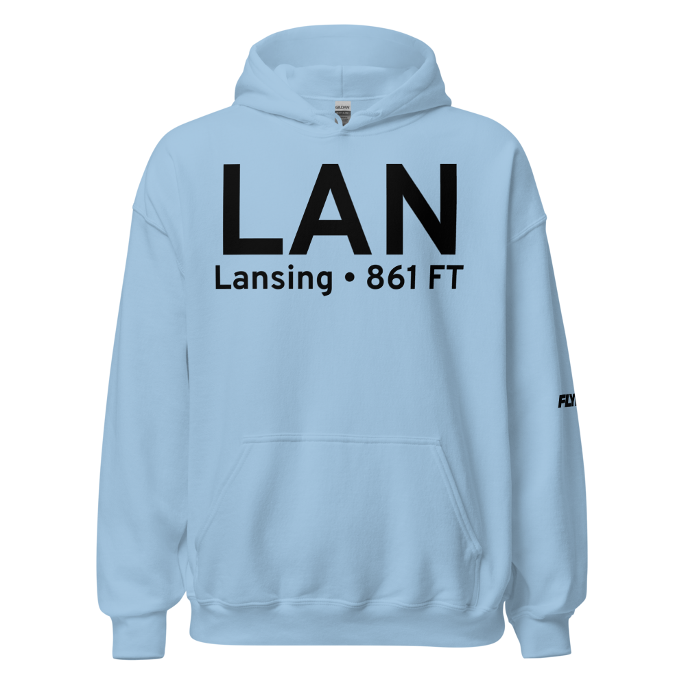 Lansing (KLAN) Airport Hoodie Sweatshirt 
