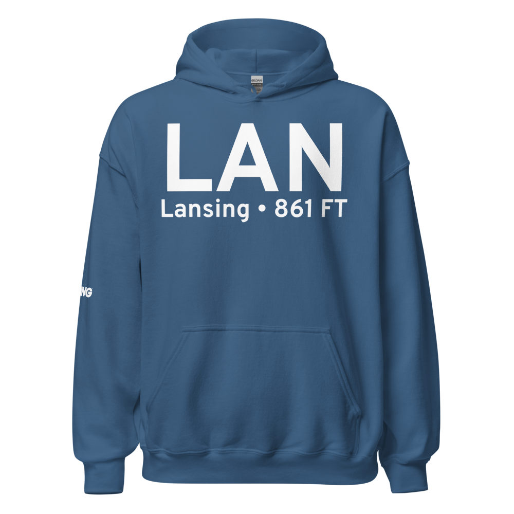 Lansing (KLAN) Airport Hoodie Sweatshirt 