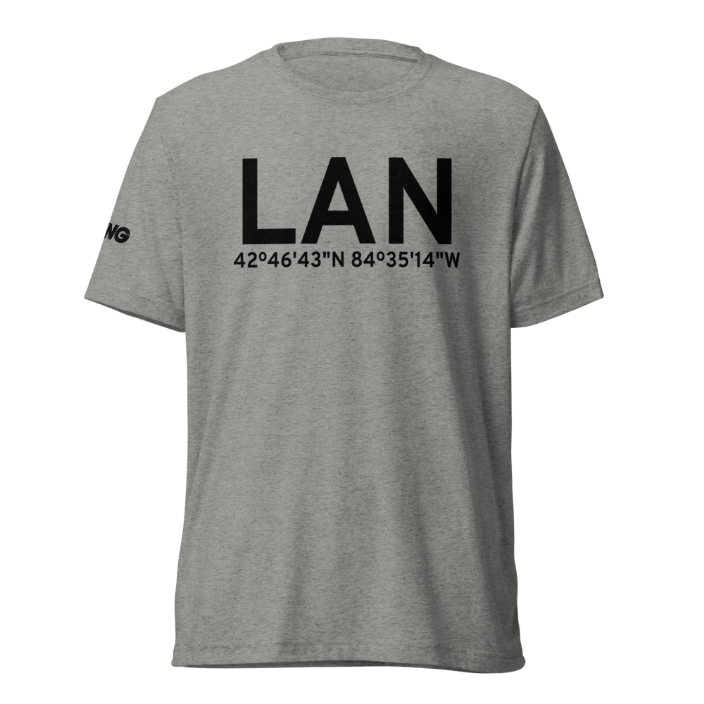 Lansing (KLAN) Airport Tri-blend T-Shirt 