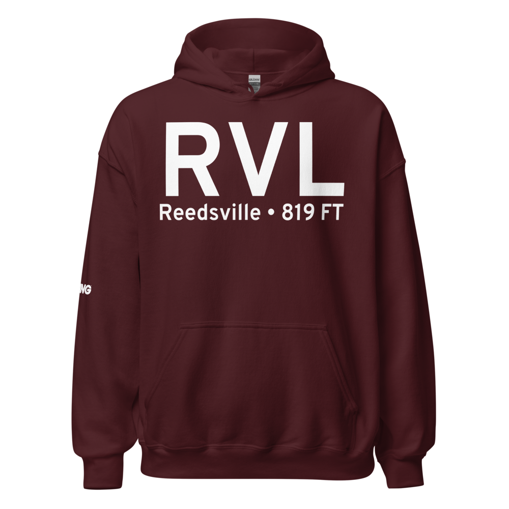 Reedsville (KRVL) Airport Hoodie Sweatshirt 