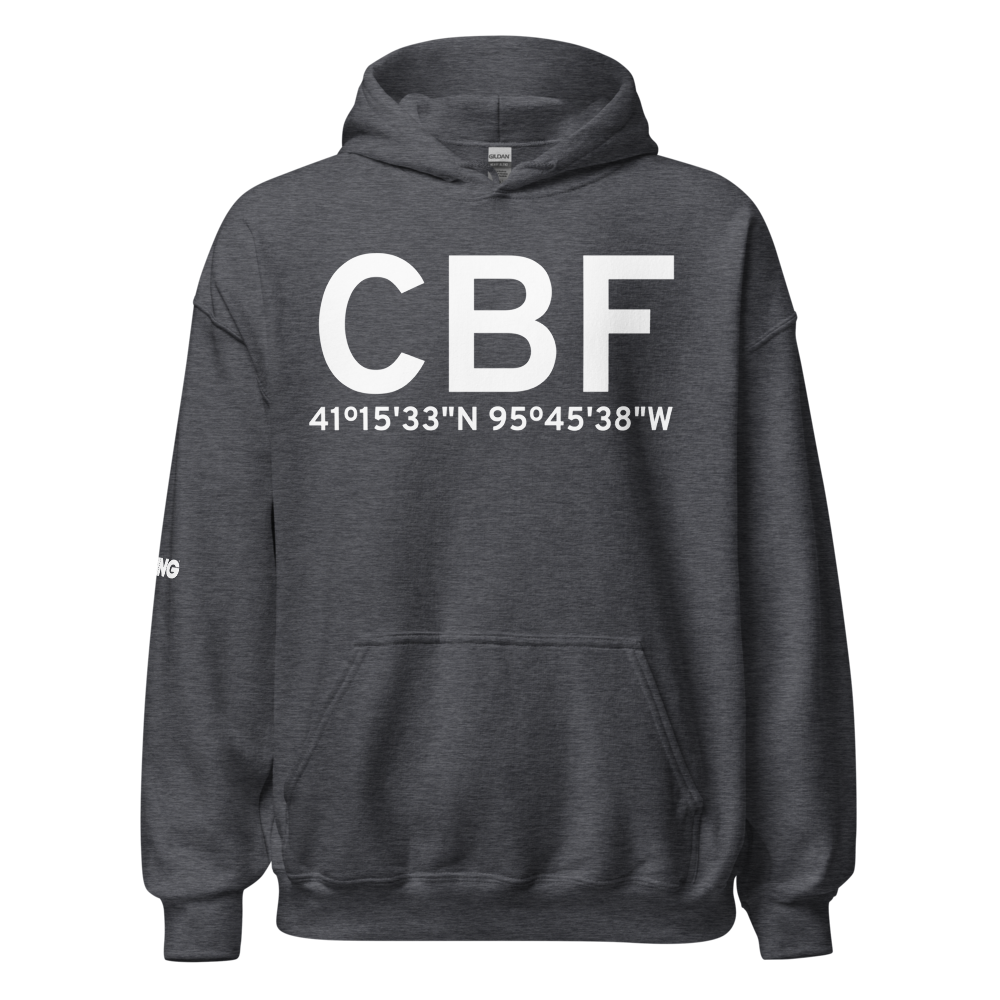 Council Bluffs (KCBF) Airport Hoodie Sweatshirt 