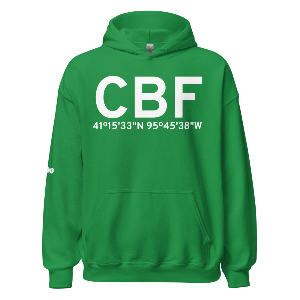 Council Bluffs (KCBF) Airport Hoodie Sweatshirt 