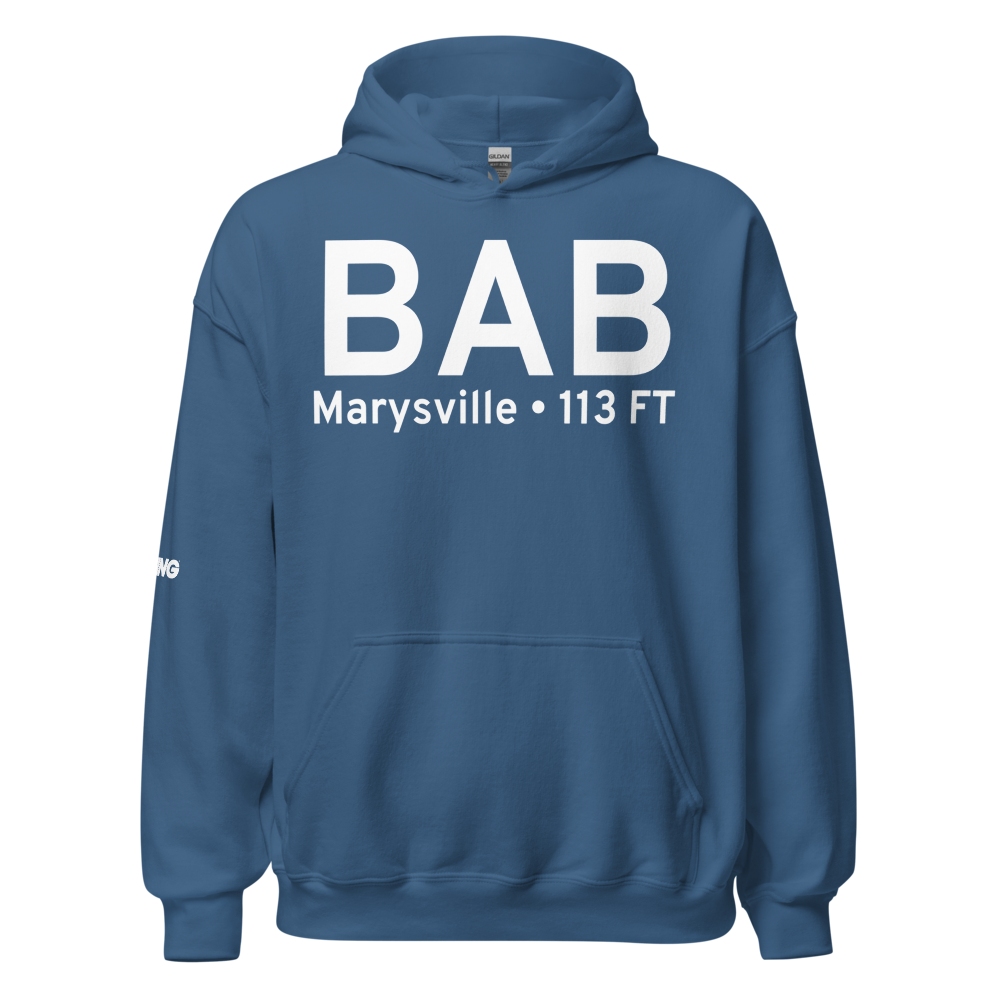 Marysville (KBAB) Airport Hoodie Sweatshirt 