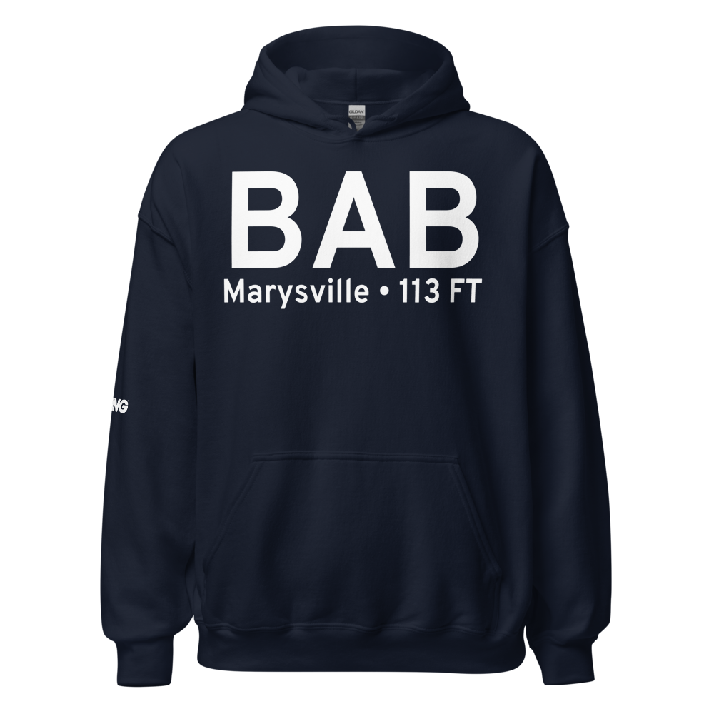 Marysville (KBAB) Airport Hoodie Sweatshirt 