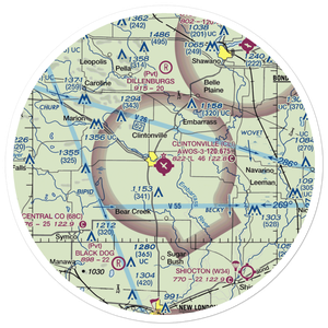 Clintonville Municipal Airport (CLI) VFR Sectional Sticker (30 mile)