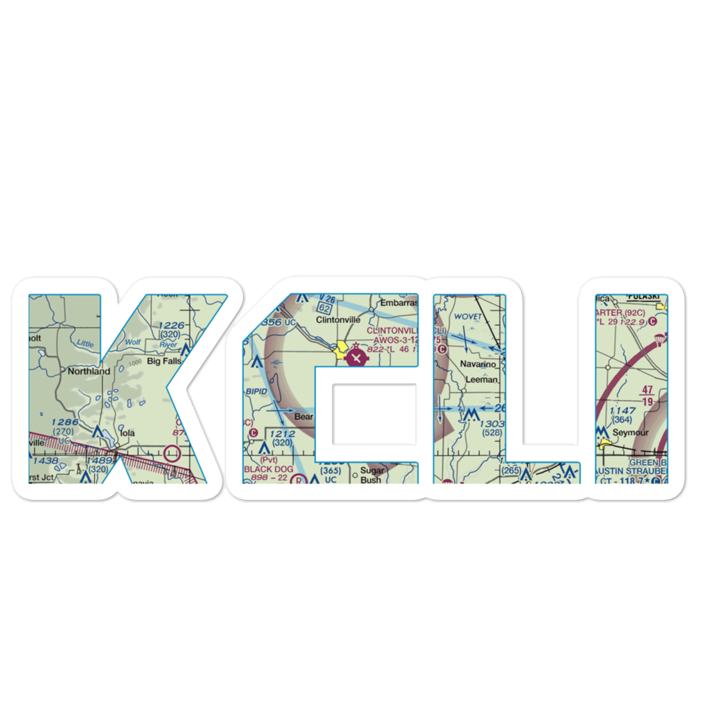 Clintonville Municipal Airport (CLI) VFR Sectional Sticker 