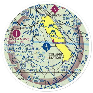 Easterwood Field (CLL) VFR Sectional Sticker (20 mile)