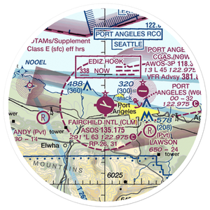 William R Fairchild International Airport (CLM) VFR Sectional Sticker (20 mile)