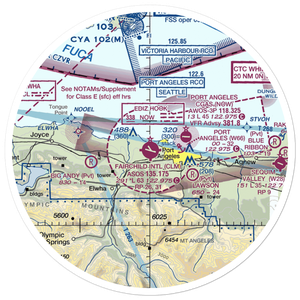 William R Fairchild International Airport (CLM) VFR Sectional Sticker (30 mile)