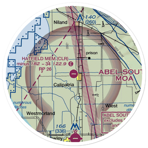 Cliff Hatfield Memorial Airport (CLR) VFR Sectional Sticker (20 mile)