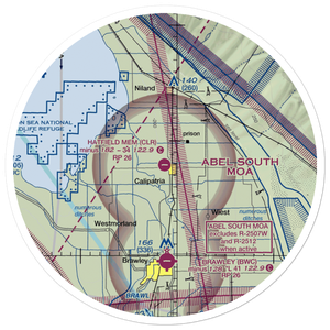 Cliff Hatfield Memorial Airport (CLR) VFR Sectional Sticker (30 mile)