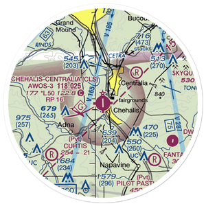 Chehalis Centralia Airport (CLS) VFR Sectional Sticker (20 mile)
