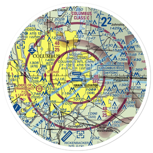 John Glenn Columbus International Airport (CMH) VFR Sectional Sticker (30 mile)