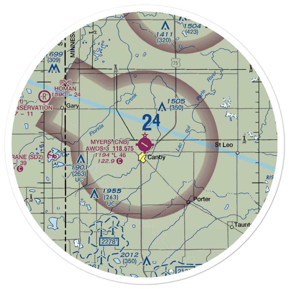 Myers Field (CNB) VFR Sectional Sticker (30 mile) 