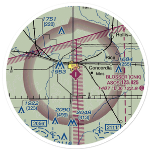 Blosser Municipal Airport (CNK) VFR Sectional Sticker (20 mile)