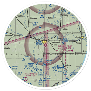 Blosser Municipal Airport (CNK) VFR Sectional Sticker (30 mile)
