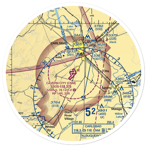 Cavern City Air Terminal (CNM) VFR Sectional Sticker (30 mile)