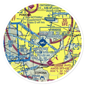 Chino Airport (CNO) VFR Sectional Sticker (20 mile)