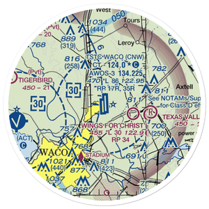 TSTC Waco Airport (CNW) VFR Sectional Sticker (20 mile)