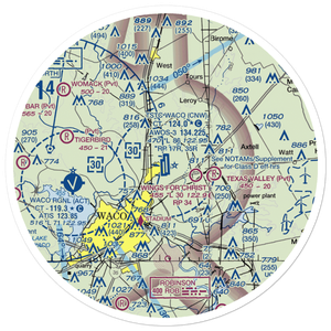 TSTC Waco Airport (CNW) VFR Sectional Sticker (30 mile)