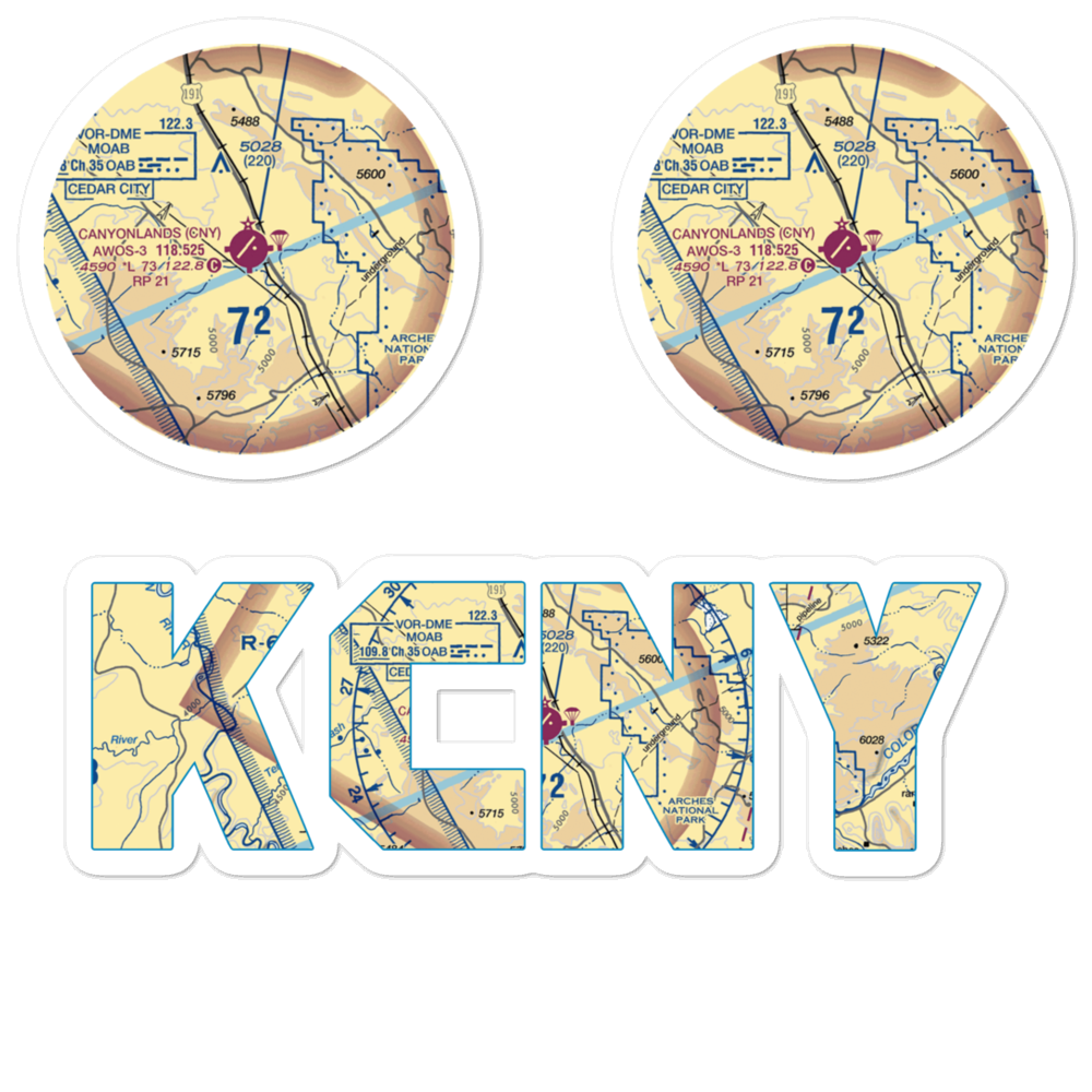 Canyonlands Field (CNY) VFR Sectional Sticker Pack 