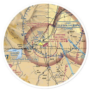 Yellowstone Regional Airport (COD) VFR Sectional Sticker (30 mile)