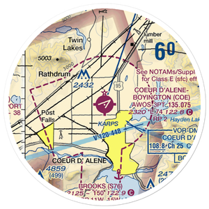 Coeur D'Alene - Pappy Boyington Field (COE) VFR Sectional Sticker (20 mile)