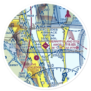 Merritt Island Airport (COI) VFR Sectional Sticker (20 mile)