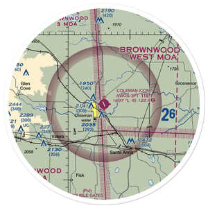 Coleman Municipal Airport (COM) VFR Sectional Sticker (30 mile)