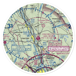 Concord Municipal Airport (CON) VFR Sectional Sticker (30 mile)