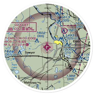 Cloquet Carlton County Airport (COQ) VFR Sectional Sticker (20 mile)