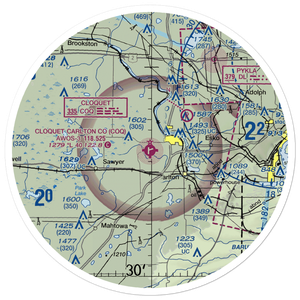 Cloquet Carlton County Airport (COQ) VFR Sectional Sticker (30 mile)