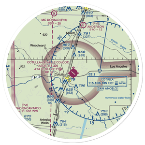 Cotulla-La Salle County Airport (COT) VFR Sectional Sticker (30 mile)