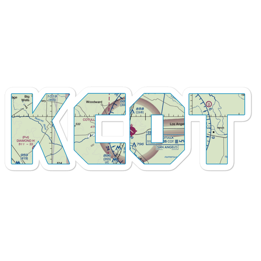 Cotulla-La Salle County Airport (COT) VFR Sectional Sticker 