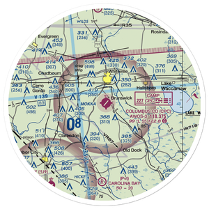 Columbus County Municipal Airport (CPC) VFR Sectional Sticker (30 mile)