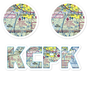 Chesapeake Regional Airport (CPK) VFR Sectional Sticker Pack