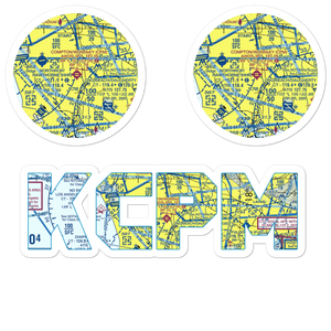 Compton Woodley Airport (CPM) VFR Sectional Sticker Pack