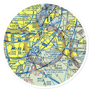 St Louis Downtown Airport (CPS) VFR Sectional Sticker (30 mile)