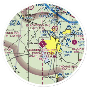 Cleburne Municipal Airport (CPT) VFR Sectional Sticker (20 mile)