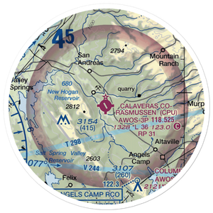 Calaveras Co Maury Rasmussen Field (CPU) VFR Sectional Sticker (20 mile)