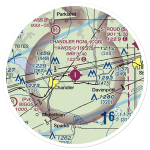 Chandler Regional Airport (CQB) VFR Sectional Sticker (20 mile)