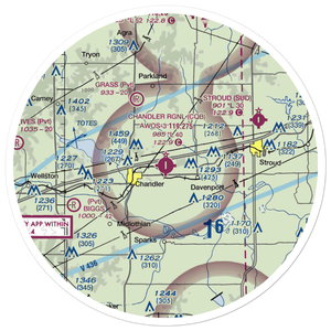 Chandler Regional Airport (CQB) VFR Sectional Sticker (30 mile)