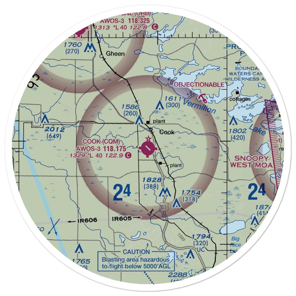 Cook Municipal Airport (CQM) VFR Sectional Sticker (30 mile) 